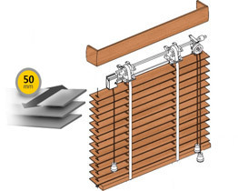 Wooden blinds 50mm, belt ladder