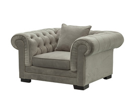 Nojatuoli Chesterfield Classic Velvet vaaleanharmaa 118x96x77cm