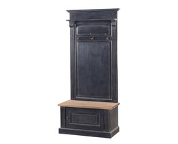 Eteiskaappi Bradford eteiseen 79x45x210 vanha musta &amp; luonnonvärinen
