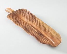 Tarjoilulautanen Puulehti 60x18 cm