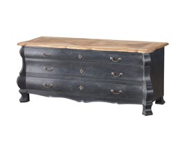Lipasto Lawrence 160x50x85 vanha musta &amp; luonnonvärinen