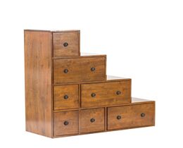 Kirjahylly Zen ruskea, 7 laatikkoa 88x35x88cm