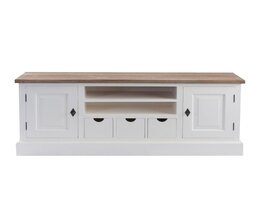 TV-taso Brighton 150x40x65cm valkoinen/luonnonvärinen