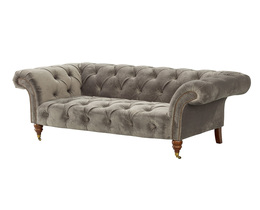 Sohva Chesterfield Glamour samettiharmaa 2-istuttava