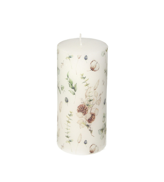 Candle Bianca 13cm flowers
