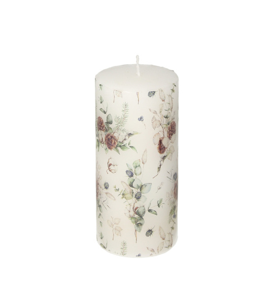 Candle Bianca 13cm peonies