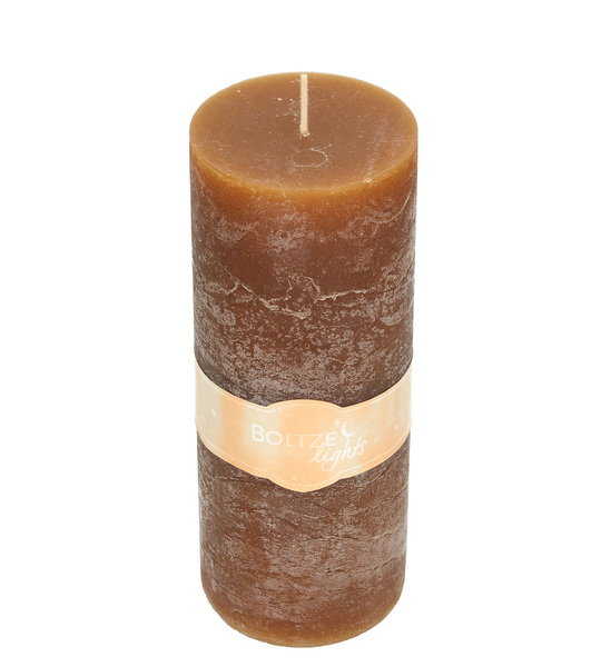 Candle Lea 20cm brown