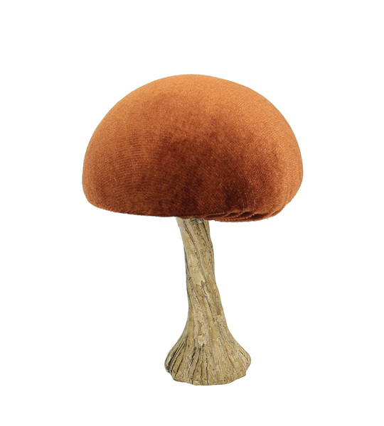 Decoration Velvet Mushroom 10 cm orange