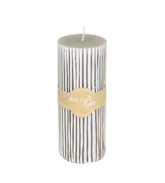 Candle Renee 15cm light grey