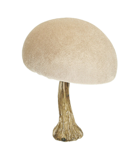 Decoration Velvet Mushroom 12 cm beige
