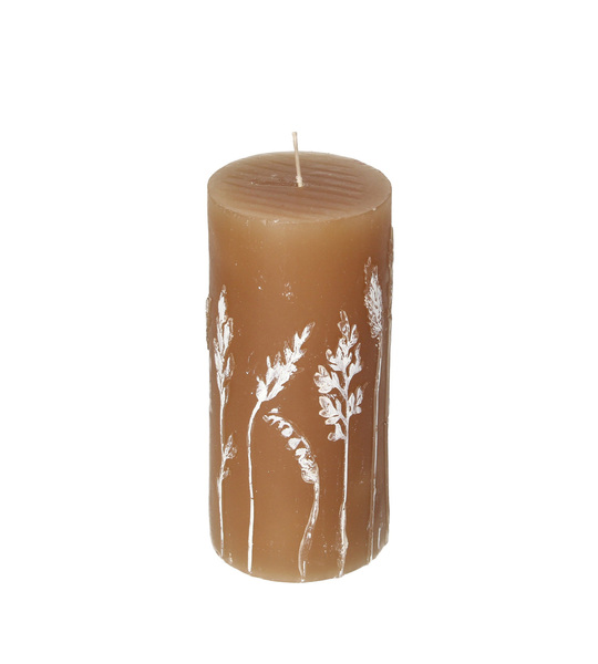 Candle Giulia 13cm light brown