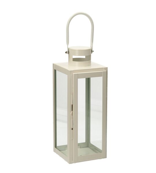 Lantern metal Elegance White 40 cm
