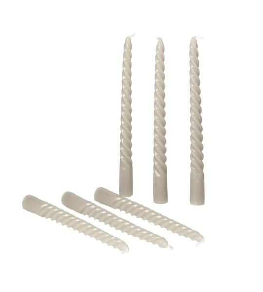 Set candles Pazzo 6pcs light grey