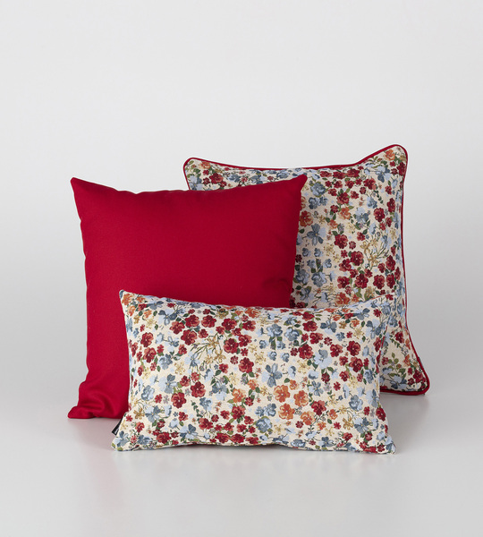 Set cushions for living room Red Popy Flower
