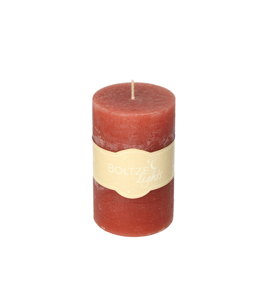 Candle Lea 10cm red orange