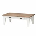 Coffee table Milton white&natural 130x75x45cm