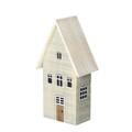 Decoration Snow House 19cm white grey