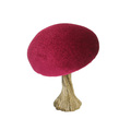 Decoration Velvet Mushroom 10 cm ruby