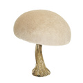 Decoration Velvet Mushroom 12 cm beige