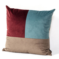 Cushion Patchwork square beige chocolate blue
